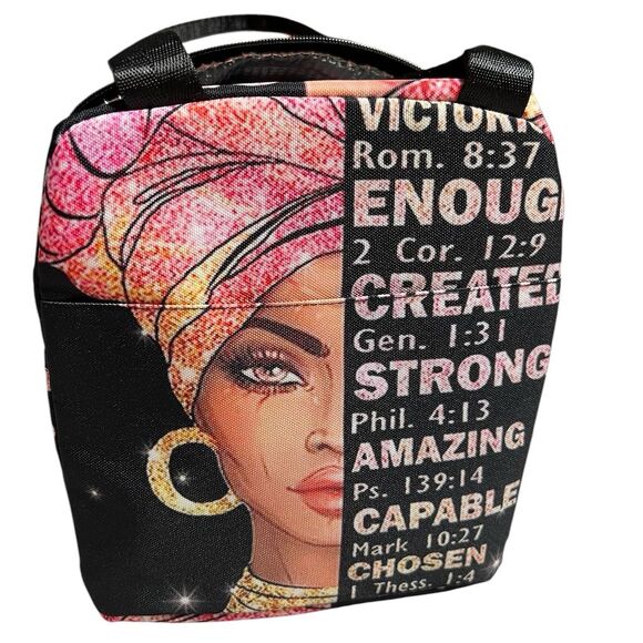 Unbranded Handbags - African Lady Insulated Lunch Bag Multicolor Empowering Theme
